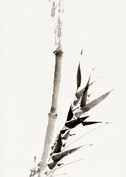 Japanese art. Bamboo by Katsushika Hokusai. Vintage painting by Dina Dankers