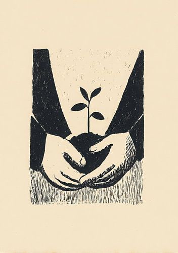 Hands with plant