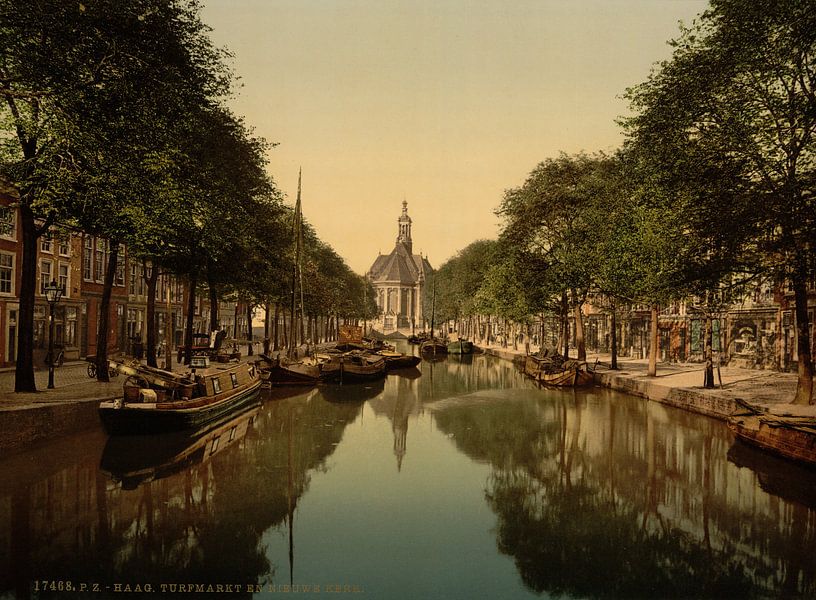 Turfmarkt et Nieuwe Kerk, La Haye par Vintage Afbeeldingen