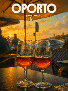 Porto Portwein bei Sonnenuntergang