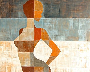 Vrouwensilhouet | Rustic Blue Grace van De Mooiste Kunst