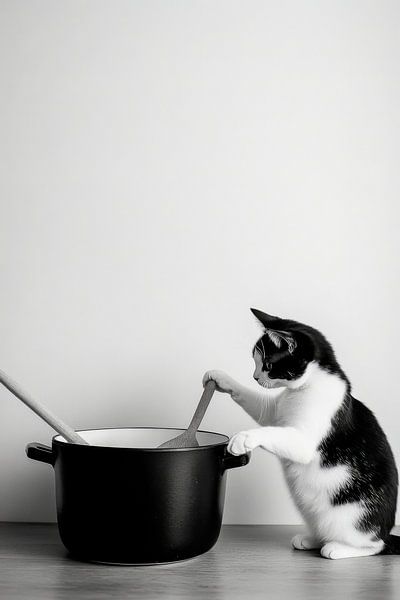 Cat kitchen fun by Poster Art Shop