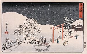 Utagawa Hiroshige. Seki, uit de serie De drieënvijftig stations van de Tōkaidō