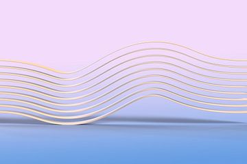 Golfvorm roze blauw vibrerend van Jonathan Schöps | UNDARSTELLBAR.COM — Visuele gedachten over God