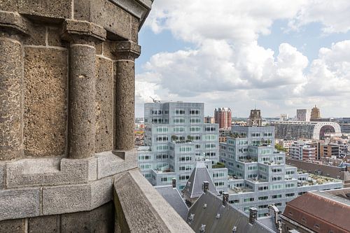 Het Stadhuis, Markthal en het Timmerhuis in Rotterdam