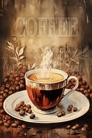 Vintage poster van koffie