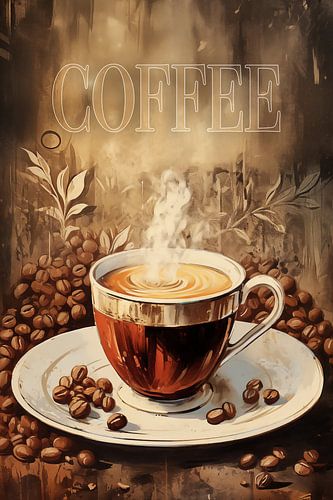 Vintage poster van koffie