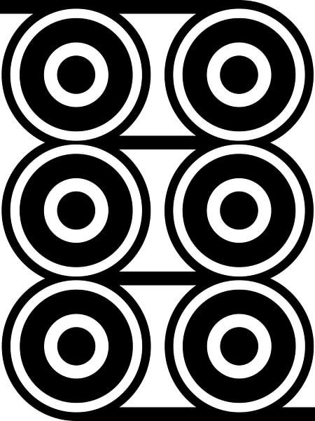 Zwart witte cirkels van Studio Miloa