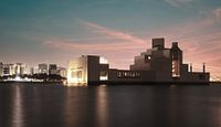 Museum van Islamitische Kunst in Doha, Qatar buiten nachtopname