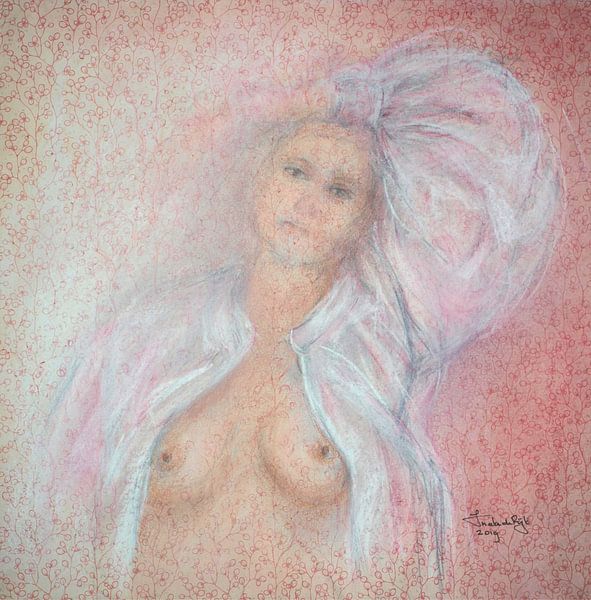 Romantic portrait .Hand-painted with pastel by Ineke de Rijk