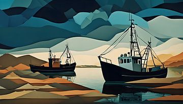 Trawler op een kade van Nick Wendt