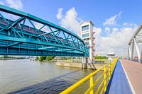 Colorful picture of the Algera bridge and storm surge barrier