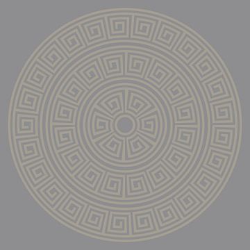 Griechisches Mäander-Muster. Moderne abstrakte geometrische Kunst in Hellgrau von Dina Dankers