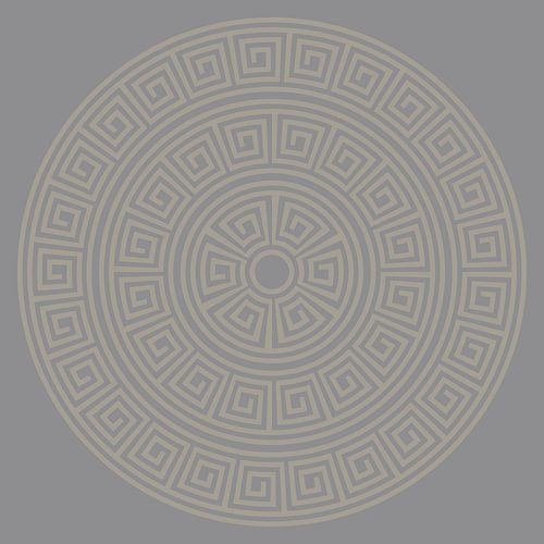 Motif de méandre grec. Art géométrique abstrait moderne en gris clair