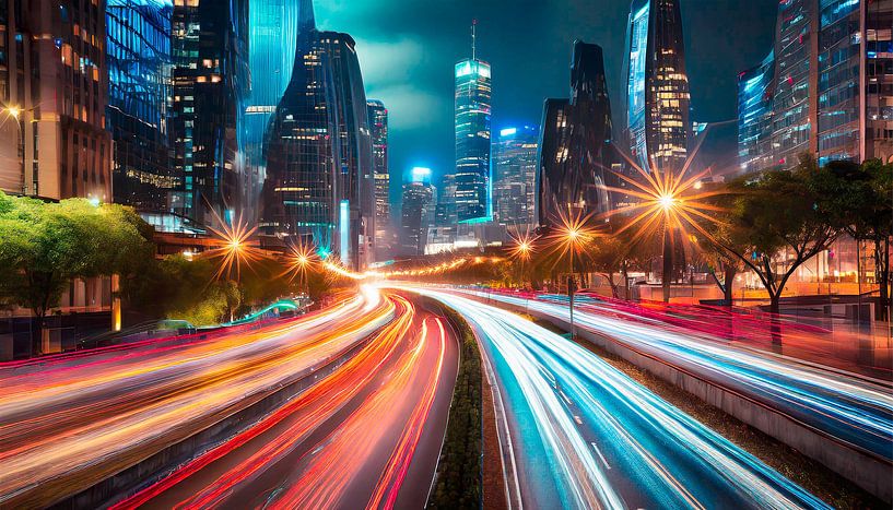Verlichting op de snelweg van Mustafa Kurnaz