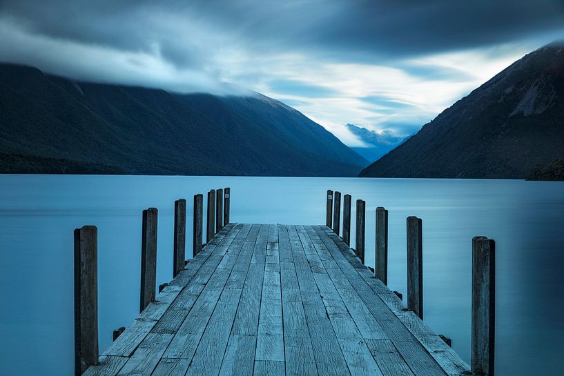 Lake Rotoiti at blue hour, Nelson Lakes National Park, South Island, New Zealand by Markus Lange