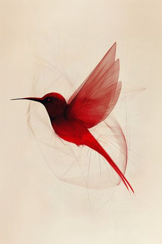 Danse du colibri rouge sur Eva Lee