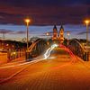 Wiwili-brug en centraal station Freiburg van Patrick Lohmüller