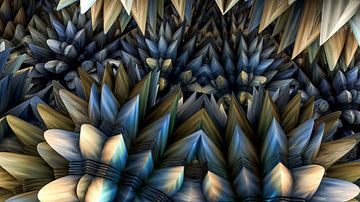 3d render illustration fantasy of a fractal with spines