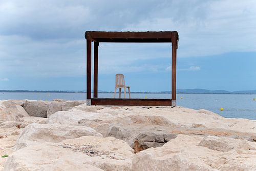 Kunst aan het Franse Middellandse Zee strand