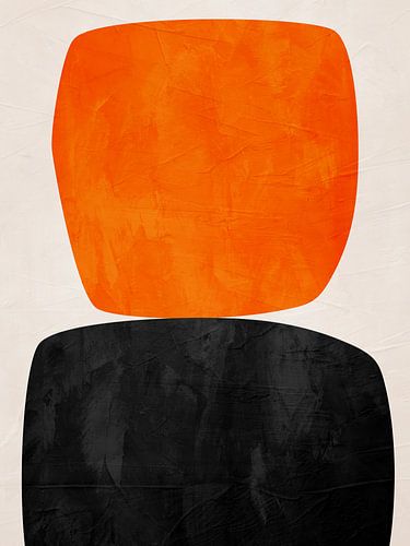 Organische geometrische abstracte kunst in aardetinten