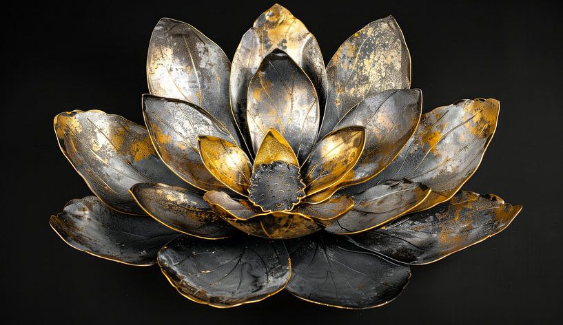 Lotus - gold and black by Your unique art