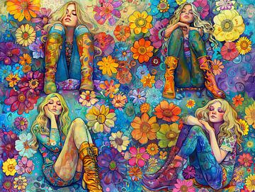 Flower-Power-Frauen von Egon Zitter
