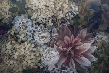 Hydrangeas and Dahlias by Marina de Wit