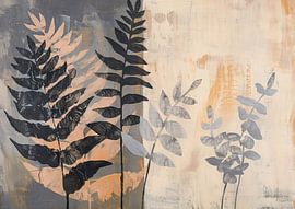 Planten schilderij | Modern schilderij met bladeren