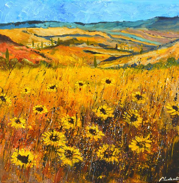 Sunflowers in Tuscany by pol ledent