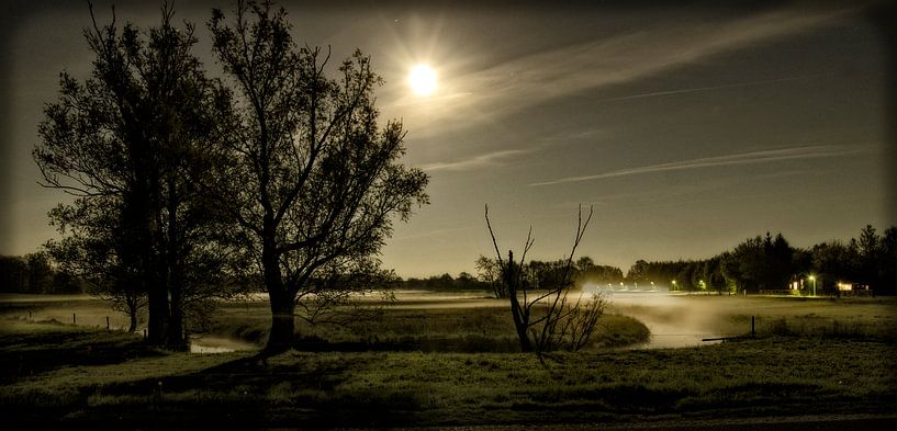 The Reest at Moonlight by Eric van den Berg