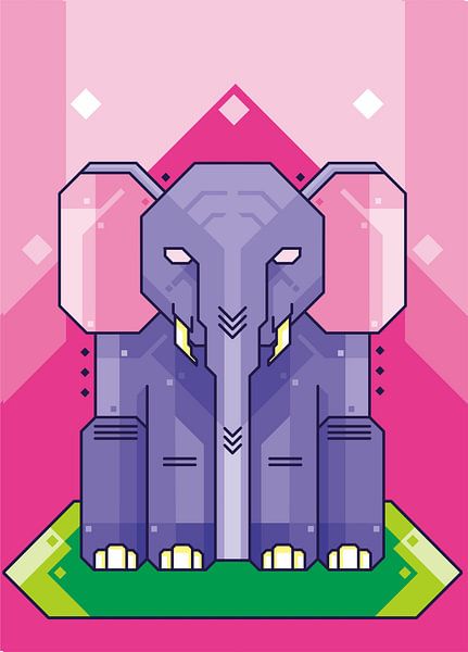 BLATT QUADRATISCHER ELEFANT von Taufan Heriyansyah