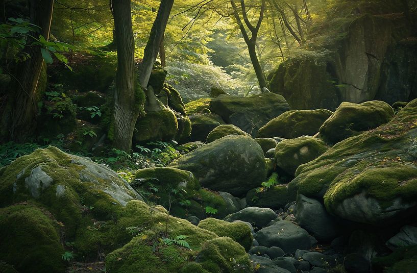 Wandelen in het bos van fernlichtsicht