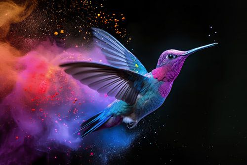 Dance of Colours - Hummingbird in Flight