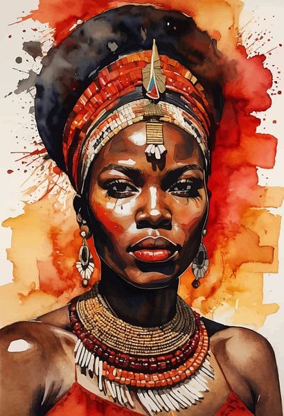 Abstrat-Gemälde einer afrikanischen Frau von MIROKKU