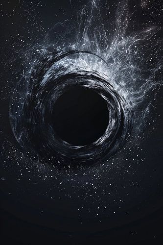 Abstract Zwart Gat in Kosmische Werveling