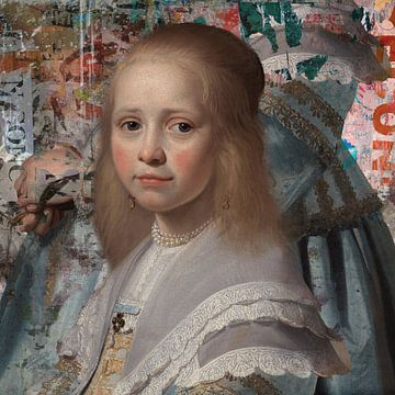 Portret van een meisje in het blauw, naar Johannes Verspronck van MadameRuiz