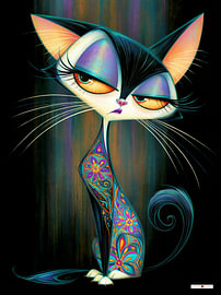 Boze zwarte kat / poes