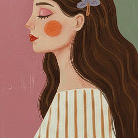 SARA - Modern, abstract, kleurrijk portret by TW living