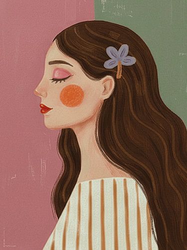 SARA - Modern, abstract, kleurrijk portret by TW living