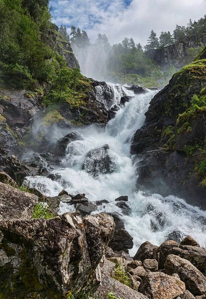 Latefossen twin waterval in Noorwegen van ChrisWillemsen