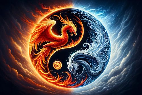 Yin en yang: elementaire harmonie in vlammen