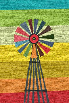 Wind mill mosaic by Richard Laschon