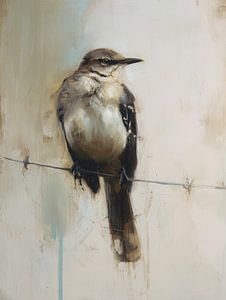 Vogel auf Stacheldraht