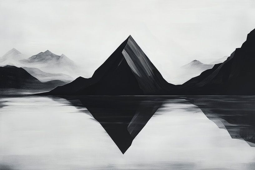 Minimalist pyramid in the fog by Poster Art Shop