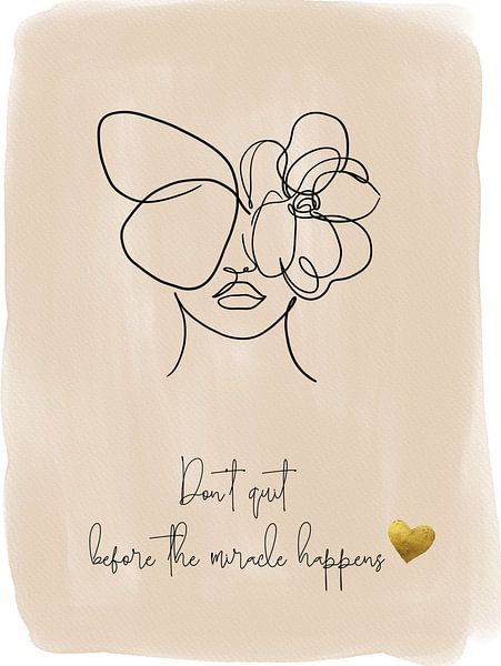 Line Art Frau Schmetterling Blume von ArtDesign by KBK