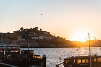 Ondergaande zon in Porto
