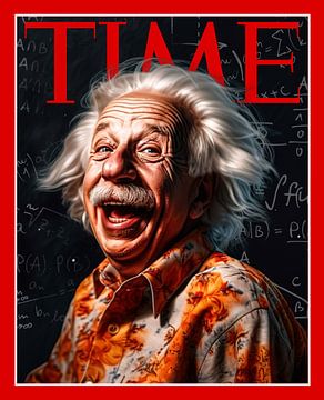 Albert Einstein on the cover of Time magazine van Rene Ladenius Digital Art