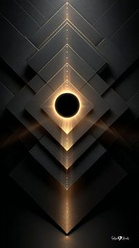 Abstraktes Schwarz mit zartem Gold