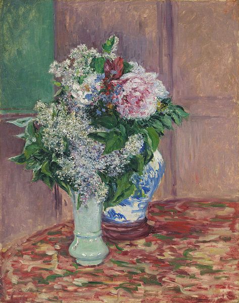 Lilacs and Peonies in Two Vases, Gustave Caillebotte by Masterful Masters